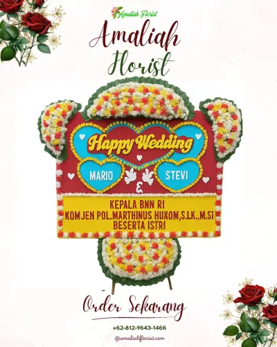 Karangan Papan Bunga Pernikahan di Nangela